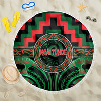 Aotearoa Ngai Tuhoe Beach Blanket Maori Iwi Poutama Puhoro Tattoo LT14 One Size 150cm Green - Polynesian Pride
