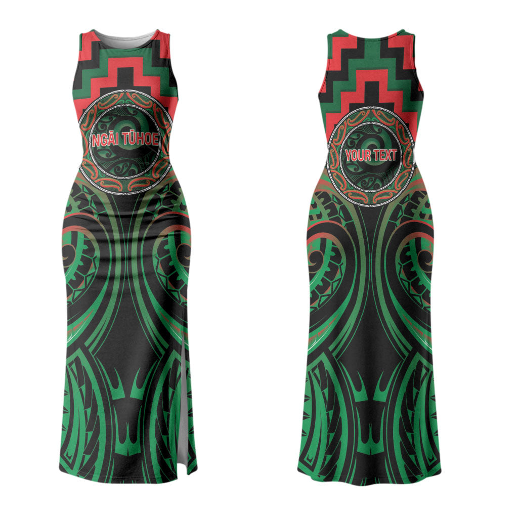 Aotearoa Ngai Tuhoe Personalised Couples Matching Tank Maxi Dress and Long Sleeve Button Shirt Maori Iwi Poutama Puhoro Tattoo LT14 - Polynesian Pride
