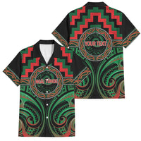 Aotearoa Ngai Tuhoe Personalised Family Matching Short Sleeve Bodycon Dress and Hawaiian Shirt Maori Iwi Poutama Puhoro Tattoo LT14 Dad's Shirt - Short Sleeve Green - Polynesian Pride