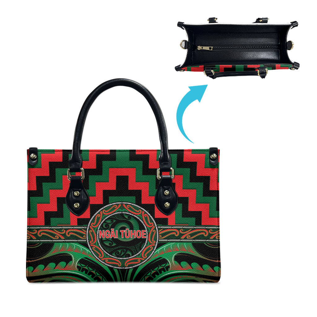 Aotearoa Ngai Tuhoe Leather Bag Maori Iwi Poutama Puhoro Tattoo LT14 - Polynesian Pride