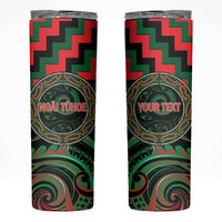 Aotearoa Ngai Tuhoe Personalised Skinny Tumbler Maori Iwi Poutama Puhoro Tattoo LT14 Green - Polynesian Pride