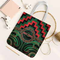 Aotearoa Ngai Tuhoe Tote Bag Maori Iwi Poutama Puhoro Tattoo LT14 White Strap One Size Green - Polynesian Pride