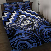 Aotearoa Ngati Tuwharetoa Quilt Bed Set Maori Iwi Poutama Puhoro Tattoo LT14 Blue - Polynesian Pride