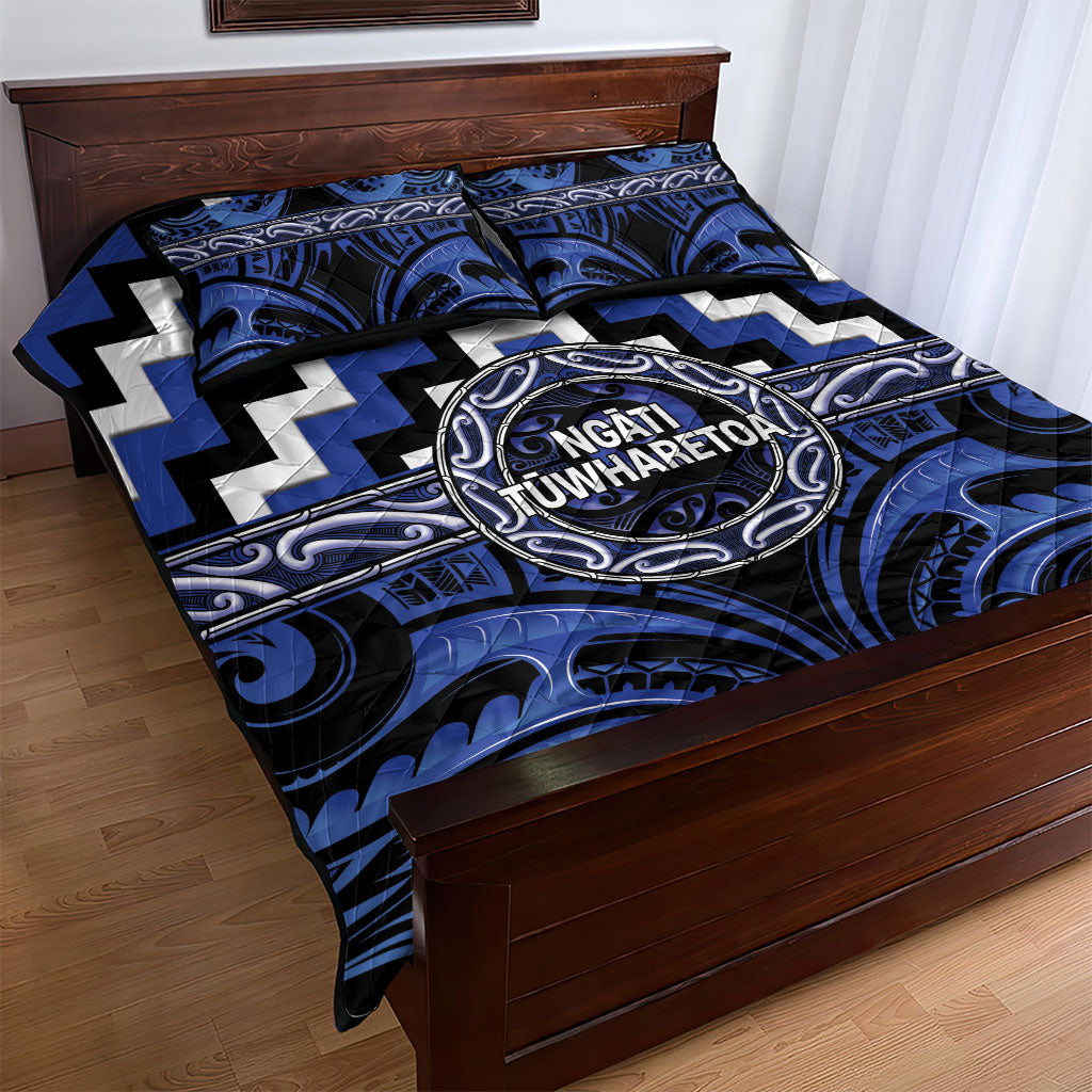 Aotearoa Ngati Tuwharetoa Quilt Bed Set Maori Iwi Poutama Puhoro Tattoo LT14 - Polynesian Pride