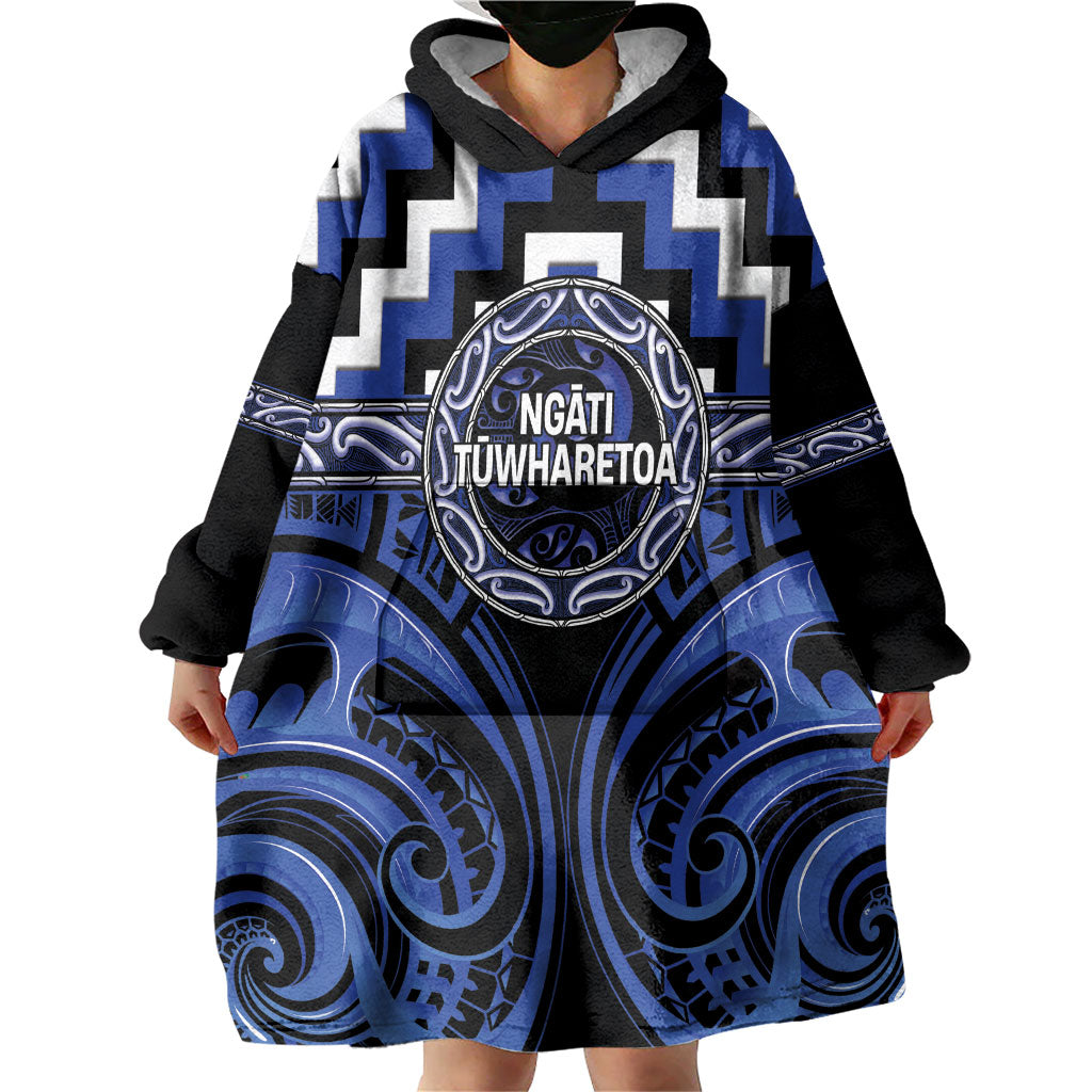 Aotearoa Ngati Tuwharetoa Personalised Wearable Blanket Hoodie Maori Iwi Poutama Puhoro Tattoo LT14 - Polynesian Pride