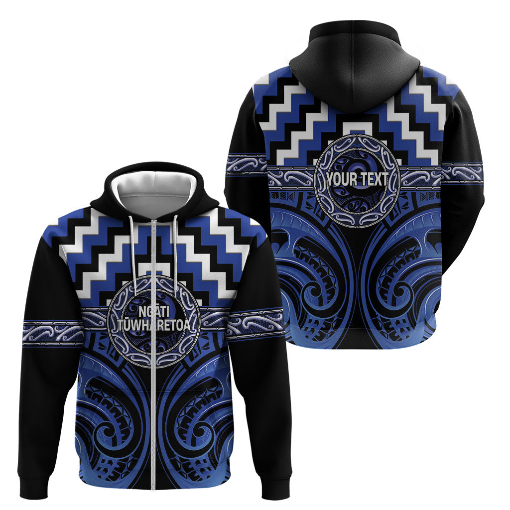 Aotearoa Ngati Tuwharetoa Personalised Zip Hoodie Maori Iwi Poutama Puhoro Tattoo LT14 - Polynesian Pride