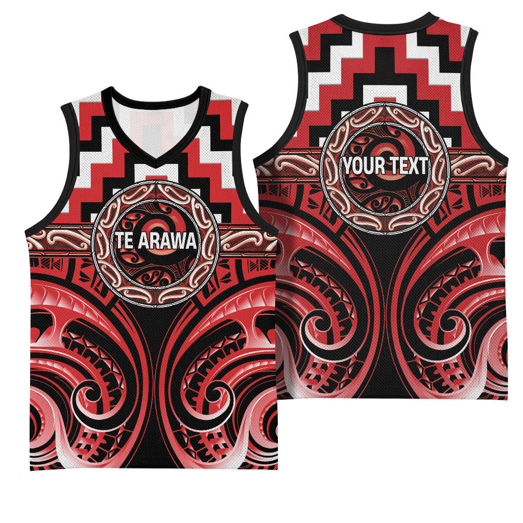 Aotearoa Te Arawa Personalised Basketball Jersey Maori Iwi Poutama Puhoro Tattoo LT14 - Polynesian Pride