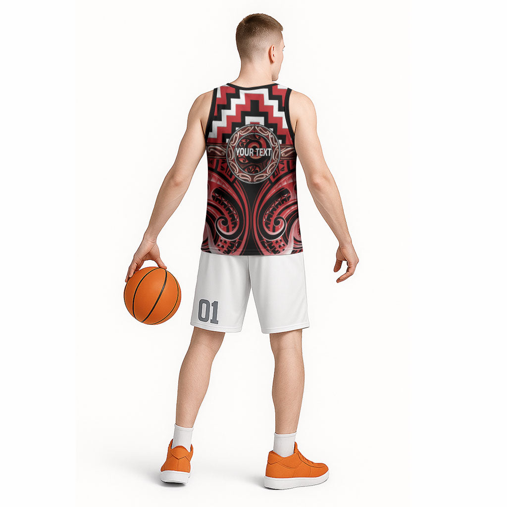 Aotearoa Te Arawa Personalised Basketball Jersey Maori Iwi Poutama Puhoro Tattoo LT14 - Polynesian Pride