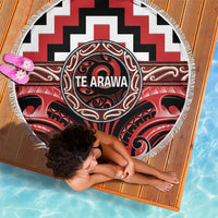 Aotearoa Te Arawa Beach Blanket Maori Iwi Poutama Puhoro Tattoo LT14 - Polynesian Pride