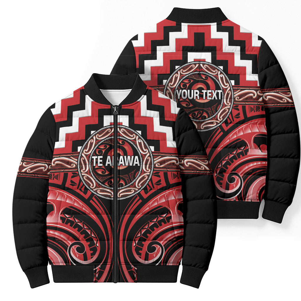Aotearoa Te Arawa Personalised Bomber Puffer Jacket Maori Iwi Poutama Puhoro Tattoo LT14 - Polynesian Pride