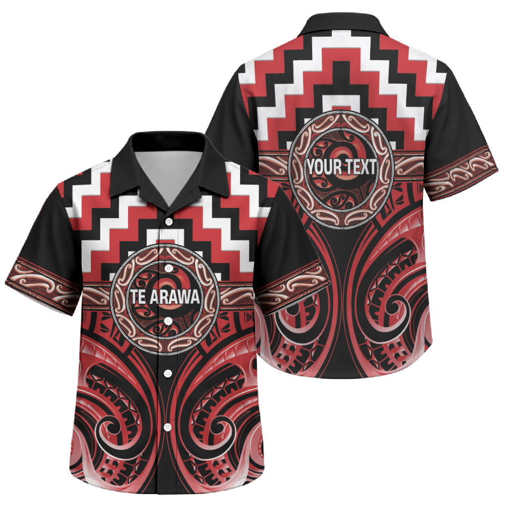 Aotearoa Te Arawa Personalised Family Matching Mermaid Dress and Hawaiian Shirt Maori Iwi Poutama Puhoro Tattoo LT14 Son's Shirt Red - Polynesian Pride