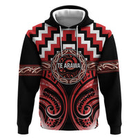 Aotearoa Te Arawa Personalised Hoodie Maori Iwi Poutama Puhoro Tattoo LT14 Pullover Hoodie Red - Polynesian Pride