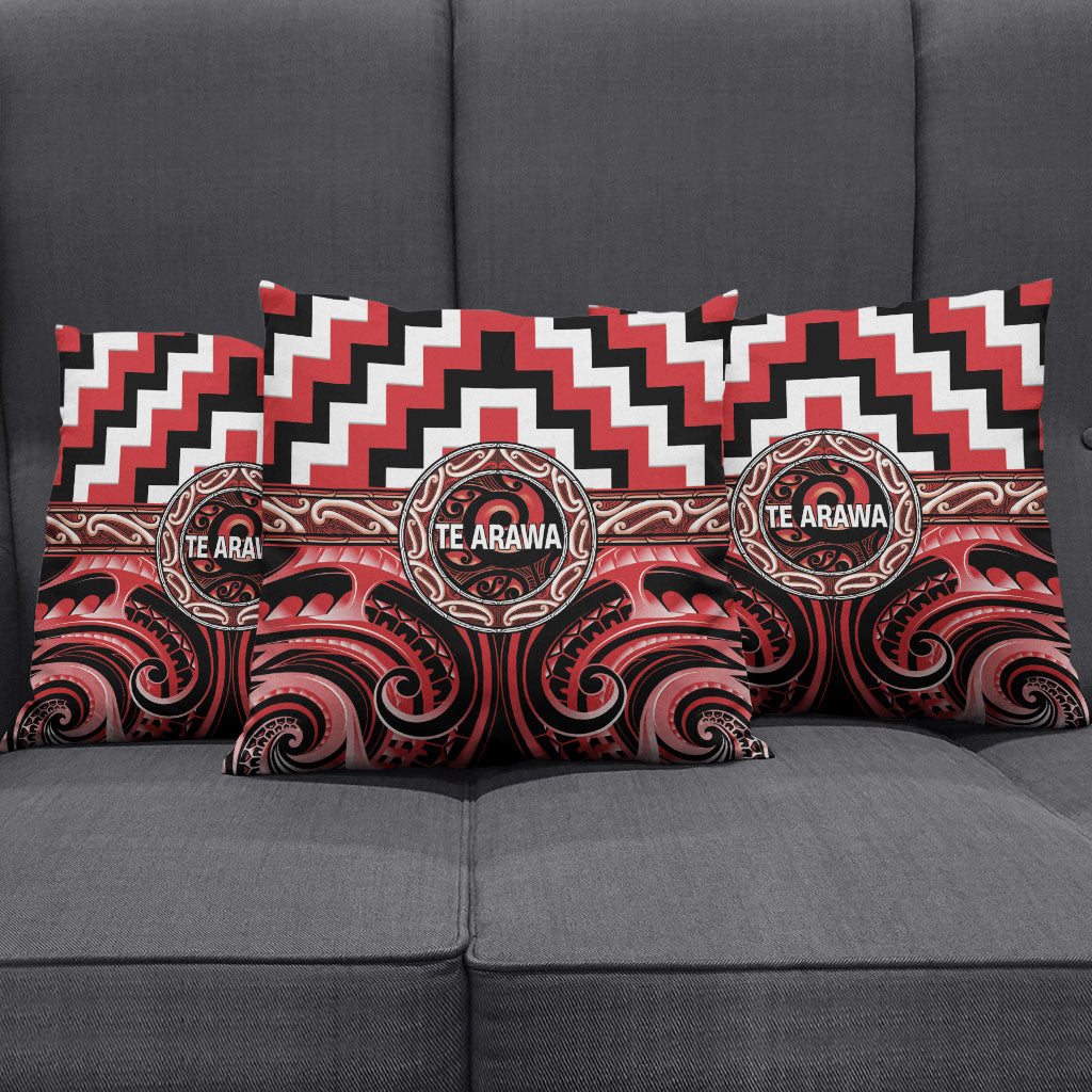 Aotearoa Te Arawa Pillow Cover Maori Iwi Poutama Puhoro Tattoo LT14 - Polynesian Pride