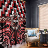 Aotearoa Te Arawa Window Curtain Maori Iwi Poutama Puhoro Tattoo LT14 - Polynesian Pride