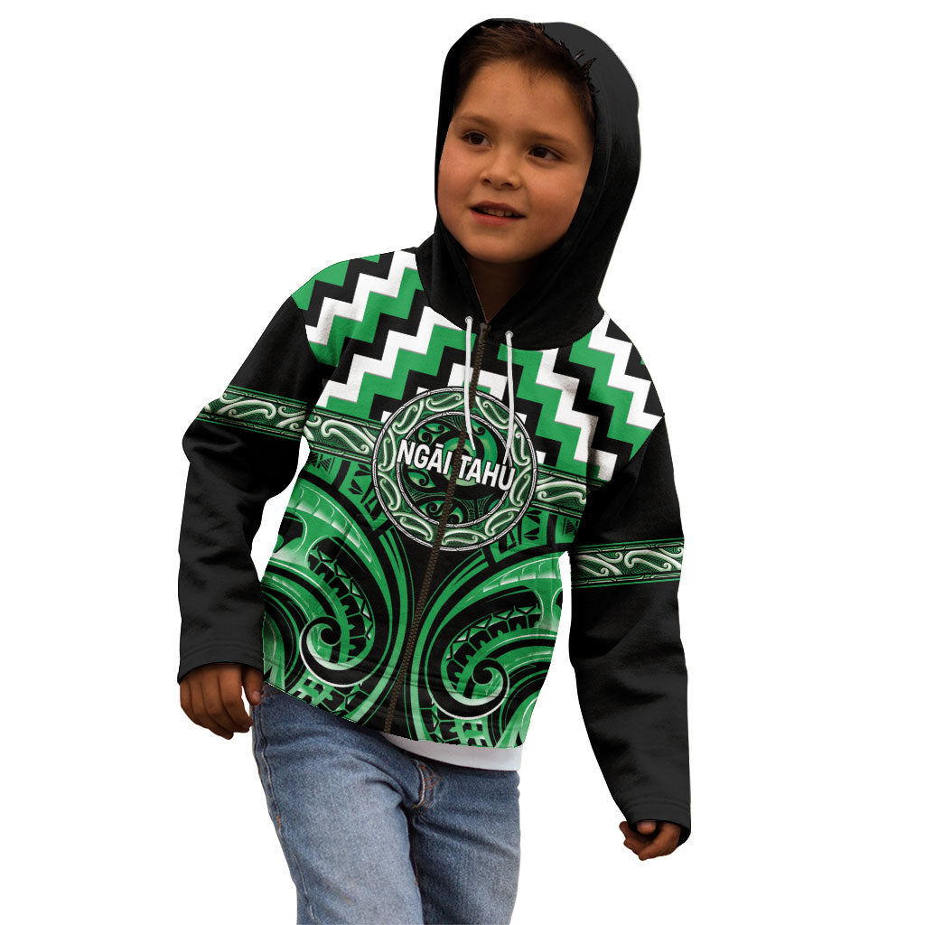 Aotearoa Ngai Tahu Personalised Kid Hoodie Maori Iwi Poutama Puhoro Tattoo LT14 - Polynesian Pride