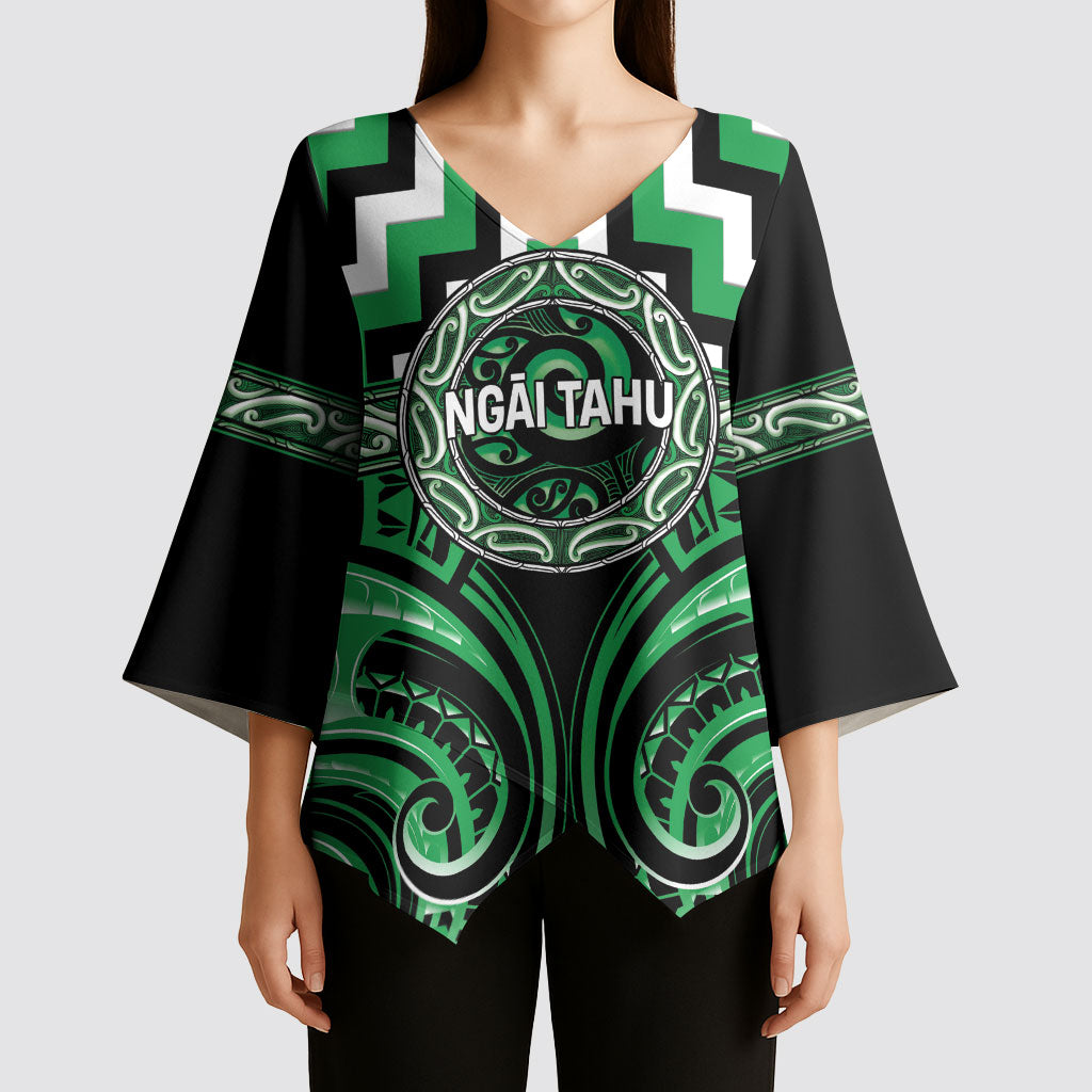 Aotearoa Ngai Tahu Personalised Kimono Sleeve Blouse Maori Iwi Poutama Puhoro Tattoo LT14 - Polynesian Pride
