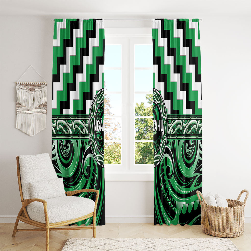 Aotearoa Ngai Tahu Window Curtain Maori Iwi Poutama Puhoro Tattoo LT14 - Polynesian Pride