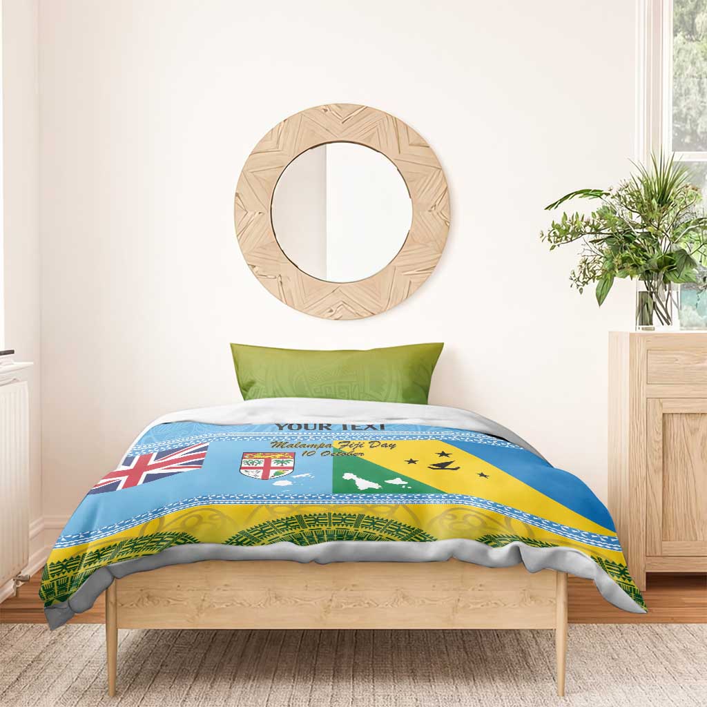 Personalised Malampa Fiji Day Bedding Set 10 October Fijian Tapa Flag Style