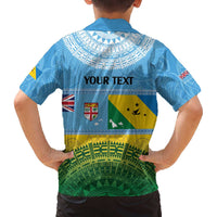 Personalised Malampa Fiji Day Family Matching Puletasi and Hawaiian Shirt 10 October Fijian Tapa Flag Style LT14 - Polynesian Pride