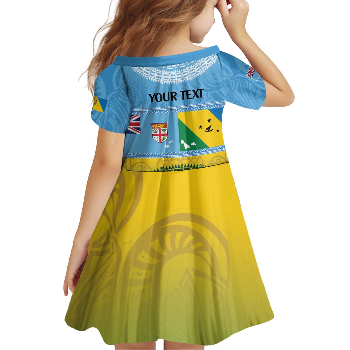 Personalised Malampa Fiji Day Family Matching Puletasi and Hawaiian Shirt 10 October Fijian Tapa Flag Style LT14 - Polynesian Pride