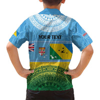 Personalised Malampa Fiji Day Family Matching Tank Maxi Dress and Hawaiian Shirt 10 October Fijian Tapa Flag Style LT14 - Polynesian Pride
