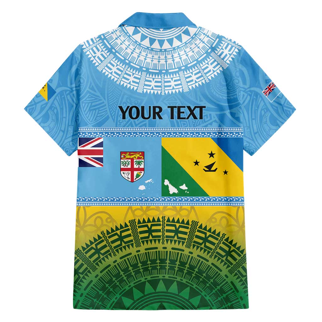 Personalised Malampa Fiji Day Family Matching Tank Maxi Dress and Hawaiian Shirt 10 October Fijian Tapa Flag Style LT14 - Polynesian Pride