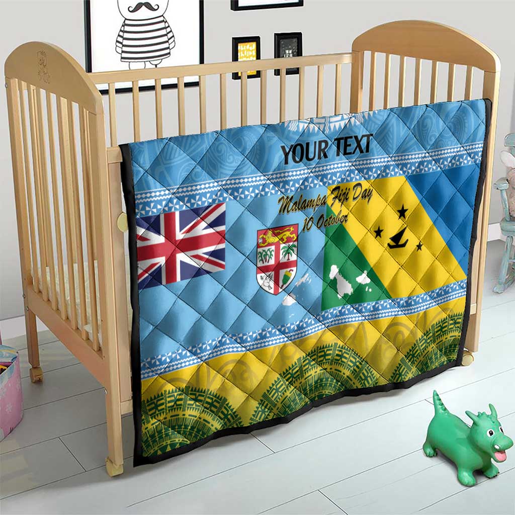 Personalised Malampa Fiji Day Quilt 10 October Fijian Tapa Flag Style