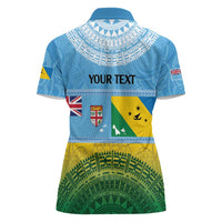 Personalised Malampa Fiji Day Women Polo Shirt 10 October Fijian Tapa Flag Style LT14 - Polynesian Pride