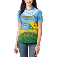 Personalised Malampa Fiji Day Women Polo Shirt 10 October Fijian Tapa Flag Style LT14 - Polynesian Pride