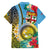 Vanuatu Malampa Fiji Day Family Matching Off The Shoulder Long Sleeve Dress and Hawaiian Shirt Happy 10 October With Maps Tropical Flowers