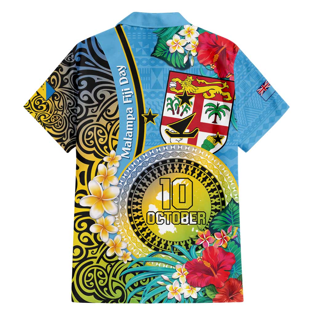 Vanuatu Malampa Fiji Day Family Matching Summer Maxi Dress and Hawaiian Shirt Happy 10 October With Maps Tropical Flowers LT14 - Polynesian Pride