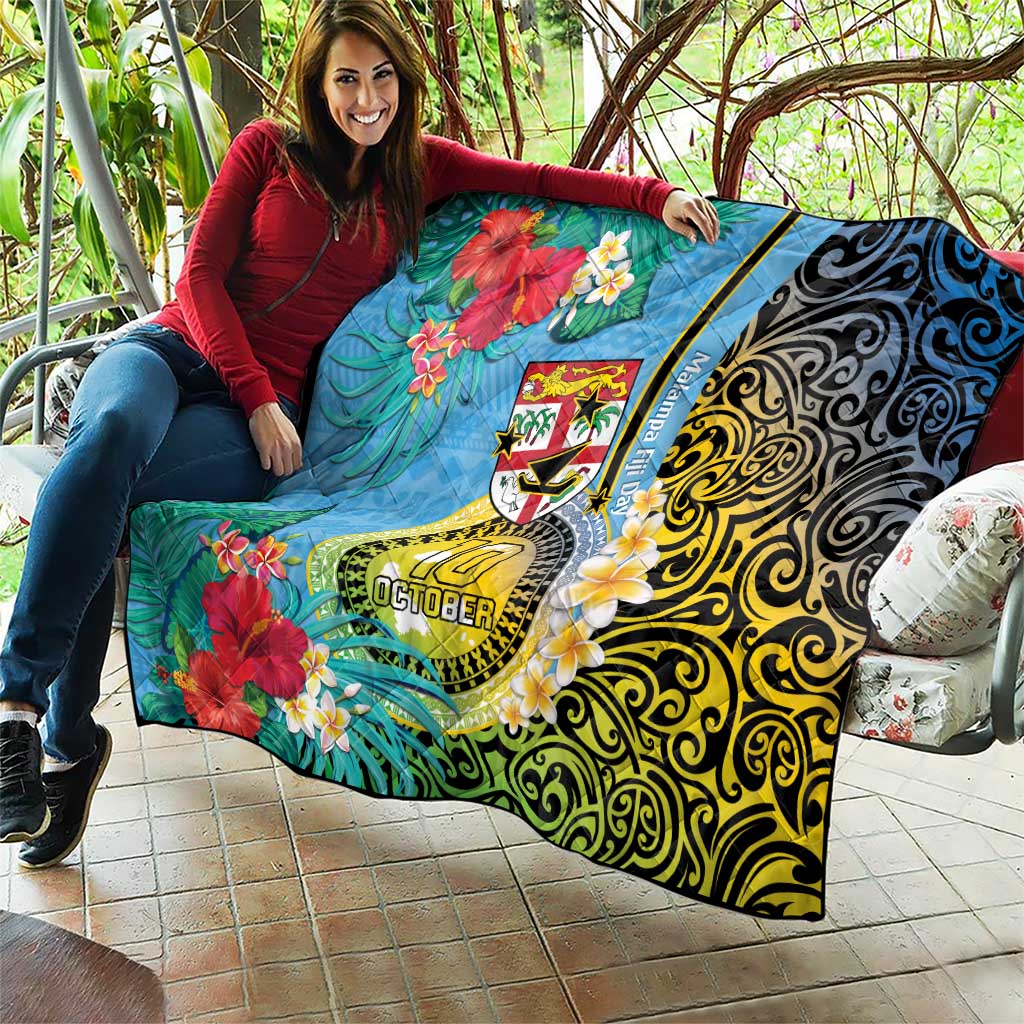 Vanuatu Malampa Fiji Day Quilt Happy 10 October With Maps Tropical Flowers