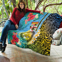 Vanuatu Malampa Fiji Day Quilt Happy 10 October With Maps Tropical Flowers