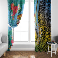 Vanuatu Malampa Fiji Day Window Curtain Happy 10 October With Maps Tropical Flowers