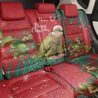 Personalised New Zealand Kakapo Christmas Back Car Seat Cover Meri Kirihimete Silver Fern Mix Pohutukawa LT14 - Polynesian Pride