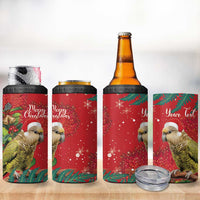 Personalised New Zealand Kakapo Christmas 4 in 1 Can Cooler Tumbler Meri Kirihimete Silver Fern Mix Pohutukawa LT14 - Polynesian Pride