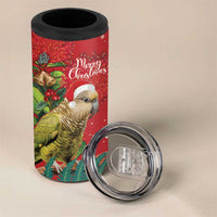 Personalised New Zealand Kakapo Christmas 4 in 1 Can Cooler Tumbler Meri Kirihimete Silver Fern Mix Pohutukawa LT14 - Polynesian Pride