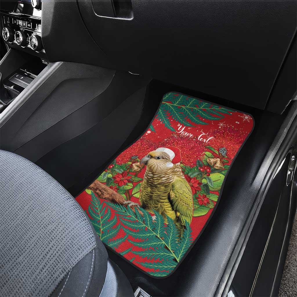 Personalised New Zealand Kakapo Christmas Car Mats Meri Kirihimete Silver Fern Mix Pohutukawa LT14 - Polynesian Pride