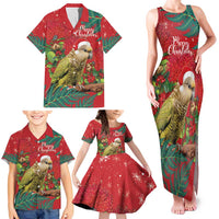 Personalised New Zealand Kakapo Christmas Family Matching Tank Maxi Dress and Hawaiian Shirt Meri Kirihimete Silver Fern Mix Pohutukawa LT14 - Polynesian Pride