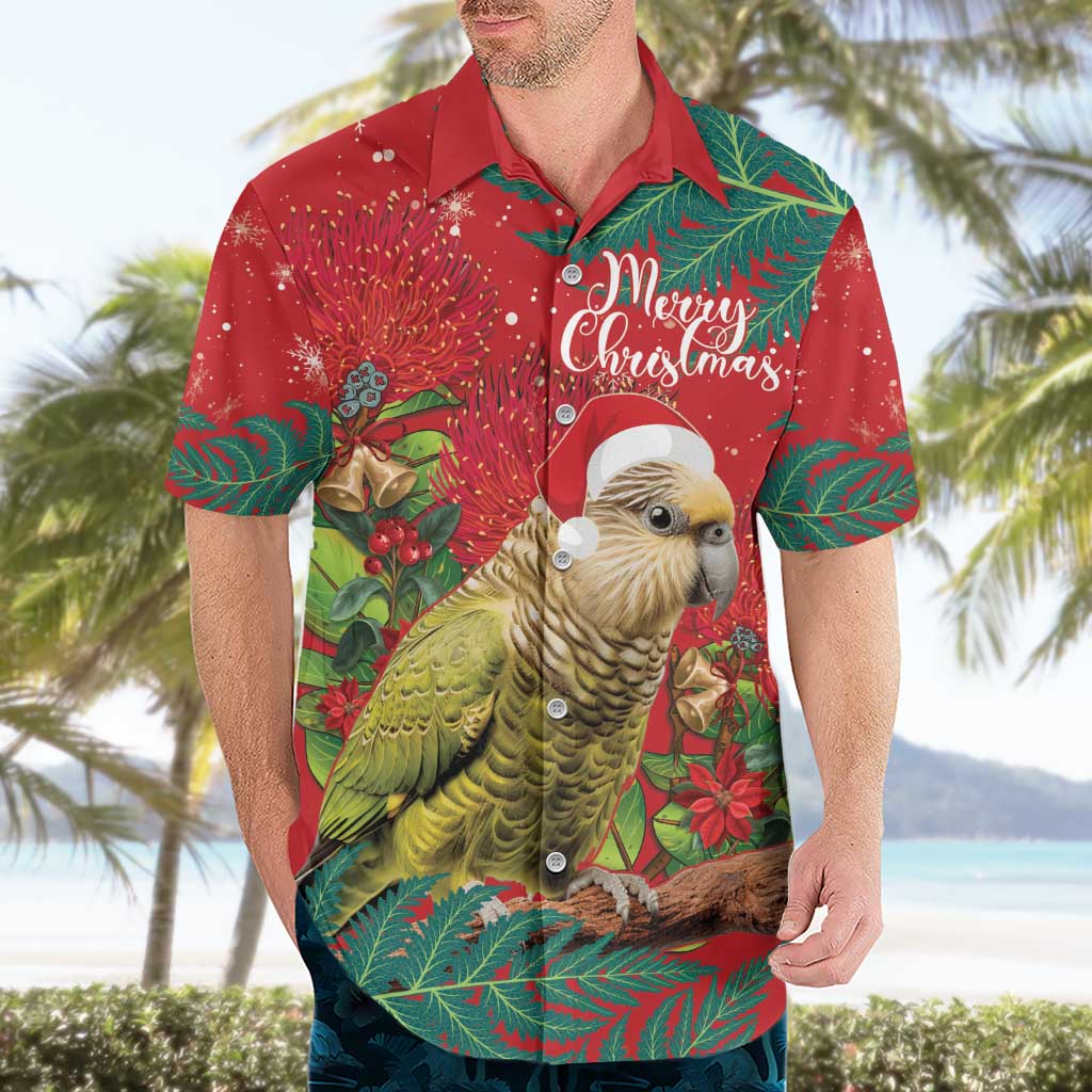 Personalised New Zealand Kakapo Christmas Hawaiian Shirt Meri Kirihimete Silver Fern Mix Pohutukawa LT14 - Polynesian Pride