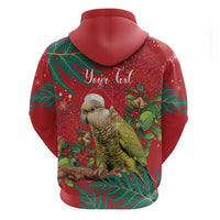 Personalised New Zealand Kakapo Christmas Hoodie Meri Kirihimete Silver Fern Mix Pohutukawa LT14 - Polynesian Pride