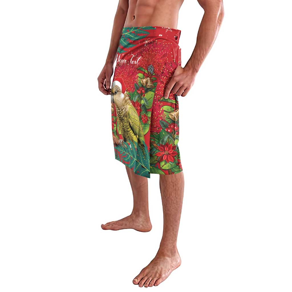 Personalised New Zealand Kakapo Christmas Lavalava Meri Kirihimete Silver Fern Mix Pohutukawa LT14 - Polynesian Pride