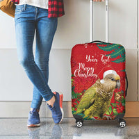 Personalised New Zealand Kakapo Christmas Luggage Cover Meri Kirihimete Silver Fern Mix Pohutukawa LT14 - Polynesian Pride