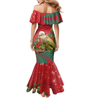 Personalised New Zealand Kakapo Christmas Mermaid Dress Meri Kirihimete Silver Fern Mix Pohutukawa LT14 - Polynesian Pride