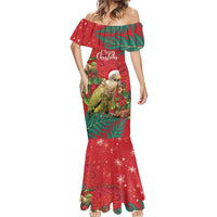 Personalised New Zealand Kakapo Christmas Mermaid Dress Meri Kirihimete Silver Fern Mix Pohutukawa LT14 - Polynesian Pride