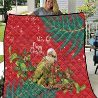 Personalised New Zealand Kakapo Christmas Quilt Meri Kirihimete Silver Fern Mix Pohutukawa LT14 Red - Polynesian Pride