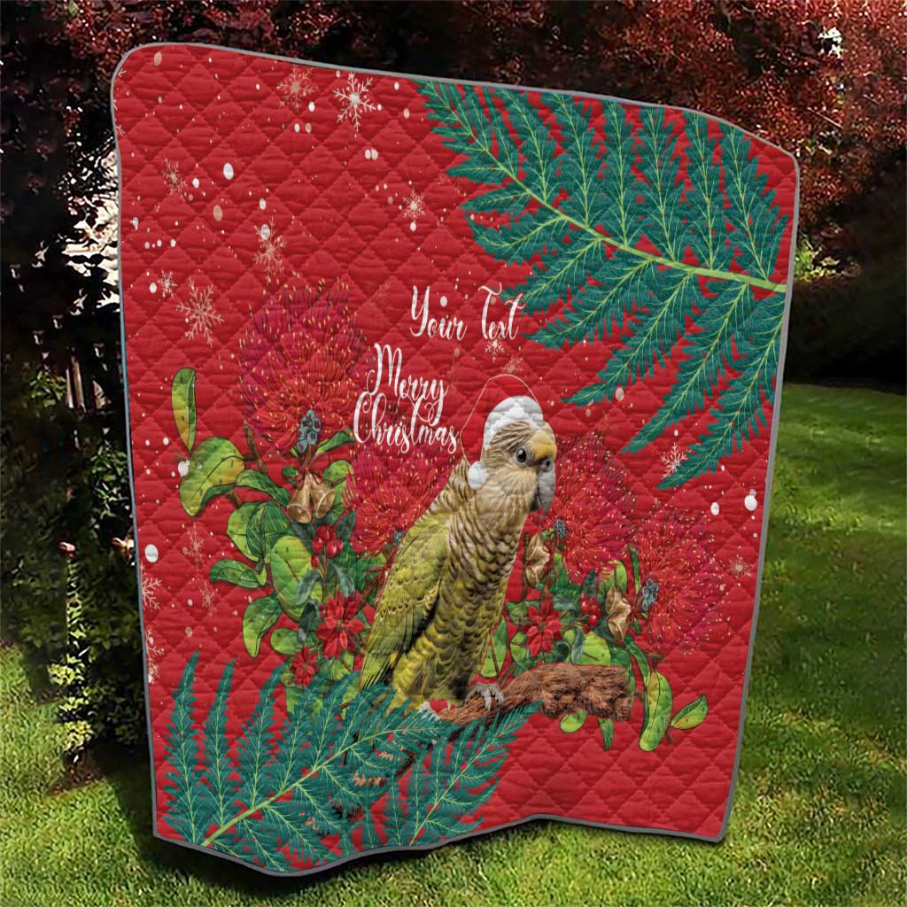 Personalised New Zealand Kakapo Christmas Quilt Meri Kirihimete Silver Fern Mix Pohutukawa LT14 - Polynesian Pride