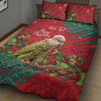 Personalised New Zealand Kakapo Christmas Quilt Bed Set Meri Kirihimete Silver Fern Mix Pohutukawa LT14 - Polynesian Pride