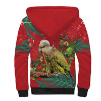 Personalised New Zealand Kakapo Christmas Sherpa Hoodie Meri Kirihimete Silver Fern Mix Pohutukawa LT14 - Polynesian Pride