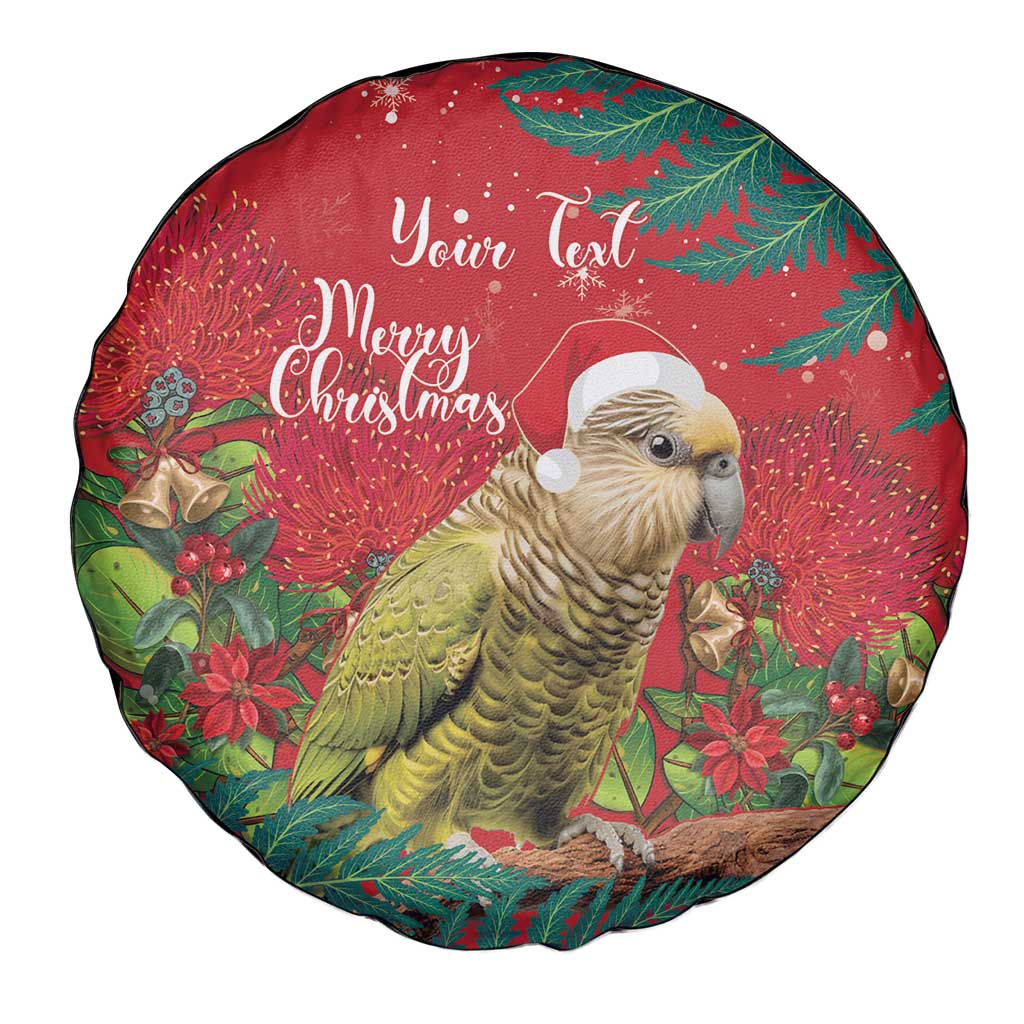 Personalised New Zealand Kakapo Christmas Spare Tire Cover Meri Kirihimete Silver Fern Mix Pohutukawa LT14 - Polynesian Pride